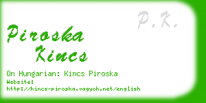 piroska kincs business card